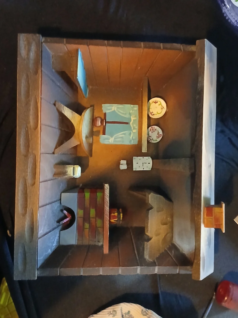 Vintage German Black Forest Alpine Kitchen Shadowbox